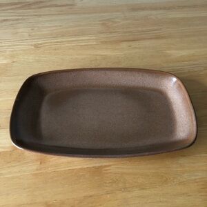 Vintage Frankoma Pottery Rectangular Plainsman Brown Ceramic Plate